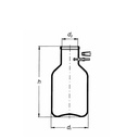 filtering flask-plastic side hose-dimensions