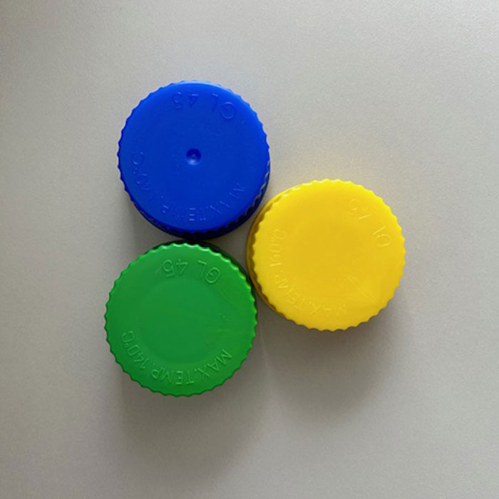 Schroefdop GL45 - blauw - PP - max. temp. 140°C - voor laboratoriumflessen