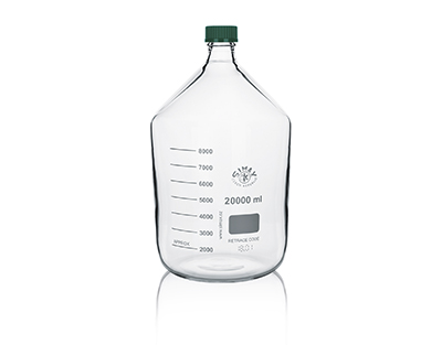 Laboratoriumfles 20 liter - GL45 schroefdop - gietring - labfles - borosilicaatglas 3.3