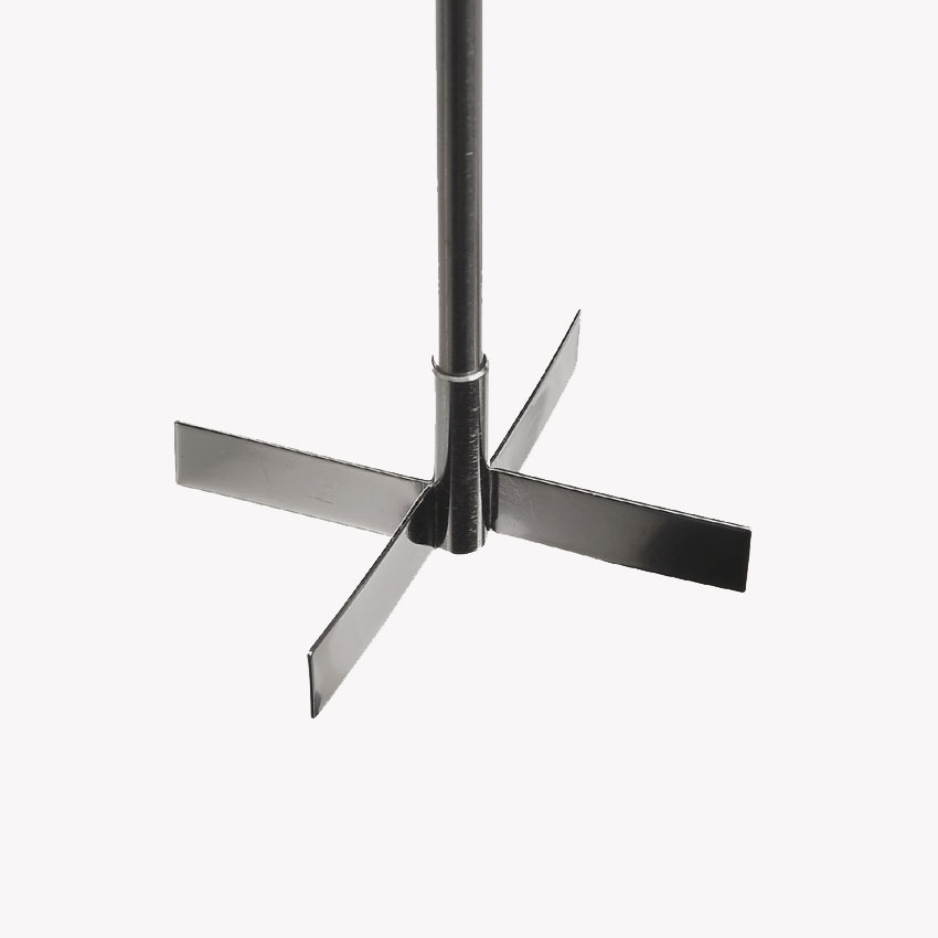 Stirring shaft for overhead stirrers - propeller - 4 vertical blades - 500 mm - Ø 8 mm - SS - agitator diam. 50 mm