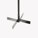 Roeras voor bovenroerders - propeller - 4 verticale bladig - 500 mm - Ø 8 mm - RVS - agitator diam. 50 mm