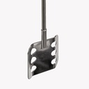 Roeras voor bovenroerders - peddel roerder 6-gaten - 500 mm - Ø 8 mm - RVS - agitator diam. 70 mm