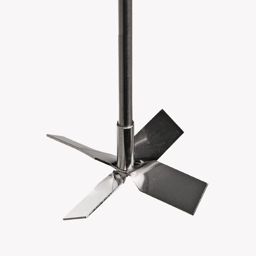 Stirring shaft for overhead stirrers - propeller - 4-blades - 500 mm - Ø 8 mm - SS - agitator diam. 50 mm
