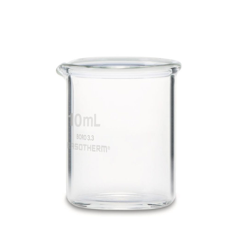 Rasotherm beaker 10 ml low form without volume graduation - with spout
