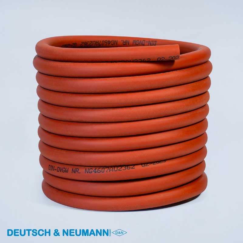 Gas hose for laboratory gas burners i.d. 10 mm - o.d. 14 mm - red - per metre