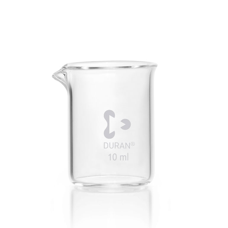 211060804 Duran beaker 10 ml low form - without volume graduation - with spout