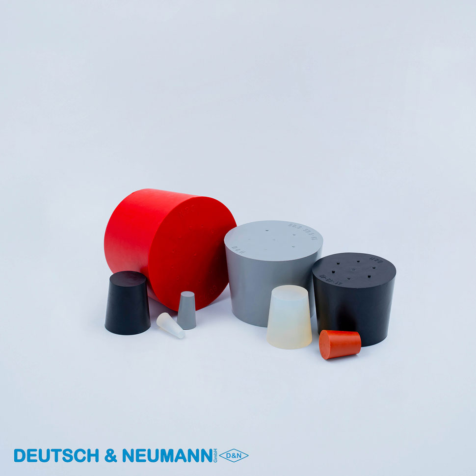 Rubberen stoppen 31-38 mm zonder gat - conische rubber stop - grijs - natuurrubber