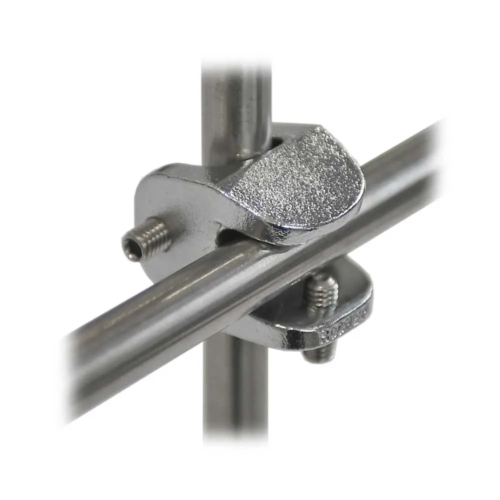 Klemblok voor statiefstaven - vierkante dubbelklem - spanbereik max. 13 mm - met stelschroeven M6 - gietijzer