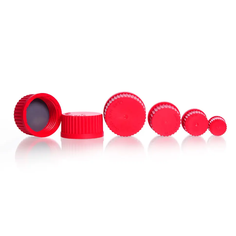 DURAN Screw cap GL45 - red - PBT - for high temperature max 180°C - 292402807