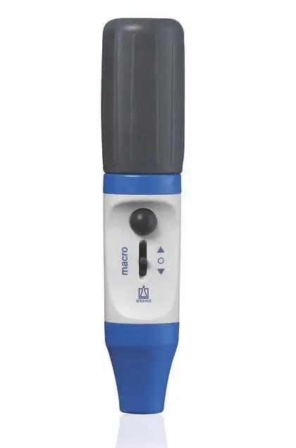 BRAND Macro Pipetteerhulp tot 200ml Blauw | Ergonomische Pipethulp | Inclusief Membraanfilter | Pipetvuller 26202
