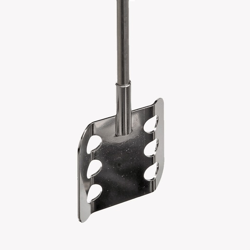 [5008-70-80] Roeras voor bovenroerders - peddel roerder 6-gaten - 500 mm - Ø 8 mm - RVS - agitator diam. 70 mm