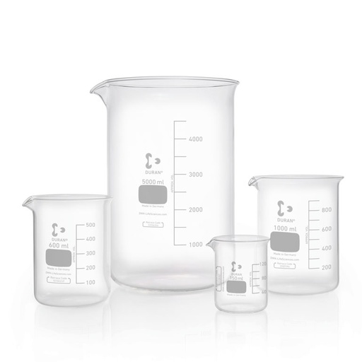 [211066301] 211066301 Duran bekerglas 2000 ml lage vorm met schaalverdeling en schenktuit