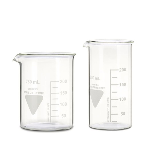 [93206012] Rasotherm bekerglas 3000 ml lage vorm met schaalverdeling en schenktuit