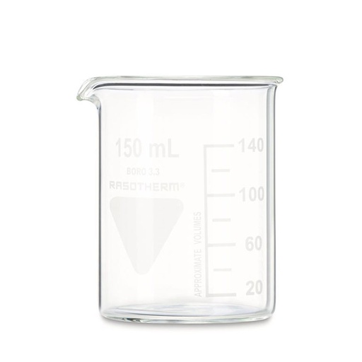 [93206006] Rasotherm beaker 150 ml low form with volume graduation and spout