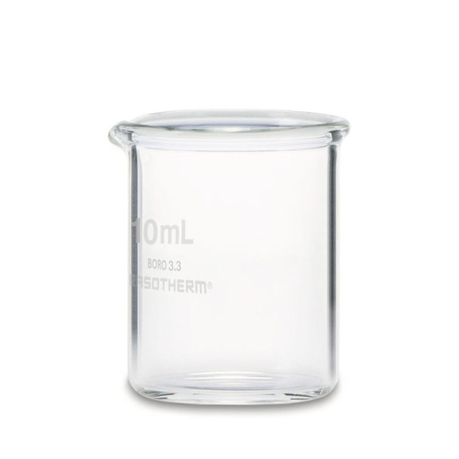 [93206002] Rasotherm beaker 10 ml low form without volume graduation - with spout