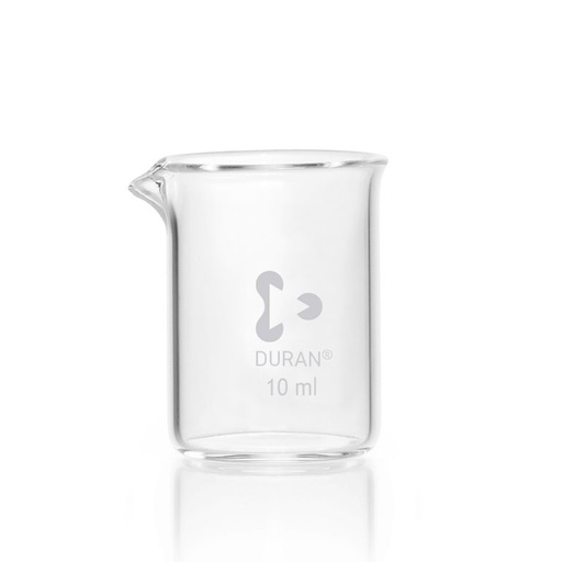 [211060804] 211060804 Duran bekerglas 10 ml lage vorm - zonder schaalverdeling - met schenktuit
