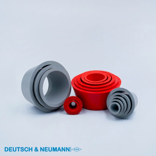 [2010151] Guko conische rubber pakkingset voor Buchner trechters 5-delig grijs