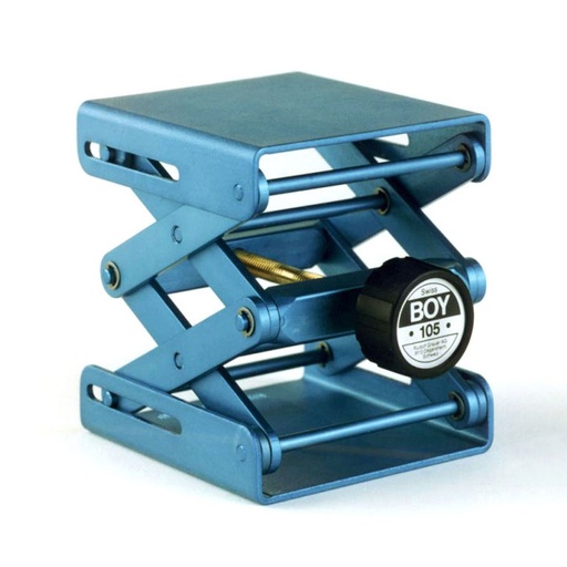 [427430] SwissBoy 105 Lab jack 80x75 mm - height range 49-147 mm - max. 30 kg - aluminium - blue- lab lift