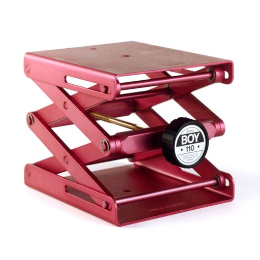 [4274-110] SwissBoy 110 Lab jack 120x140 mm - height range 60-243 mm - max. 50 kg - aluminium - pink - lab lift