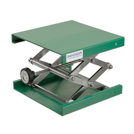 [11030] Laboratory lifting platform 200x200 mm - height range 60-275 mm - max. 30 kg - aluminium - green - lab jack