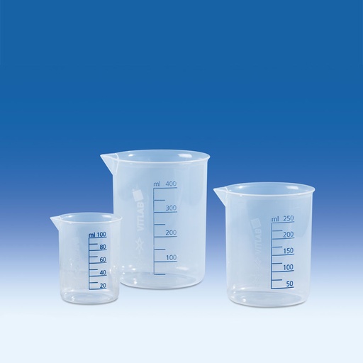 [612081] Vitlab 612081 maatbeker 600 ml plastic - PP - gegoten blauwe maatverdeling - griffioen beker