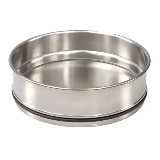 [20050-0002] Intermediate sieve pan 200×50 mm – stainless steel – intermediate collection pan for sieve machine