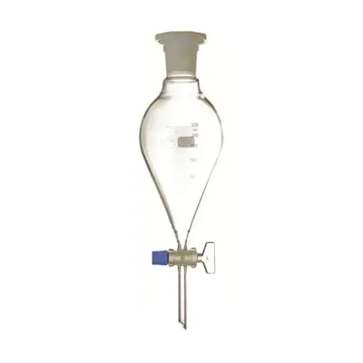 [7072-2000] Scheitrechter 2000 ml met massieve glazen kraanplug - conisch - blauwe maatverdeling - DURAN Borosilicaatglas 3.3