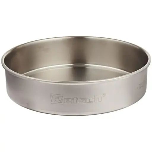 [69.720.0050] Retsch collecting pan 200×50 mm for sieve machine - stainless steel - sieve pan
